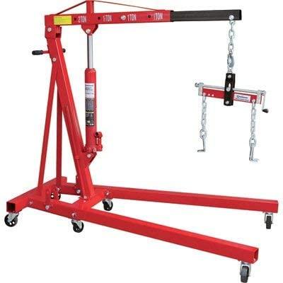 Strongway Hydraulic Engine Hoist with Load Leveler �C 2-Ton Capacity, 1in.-82 5/8in. Lift Range
