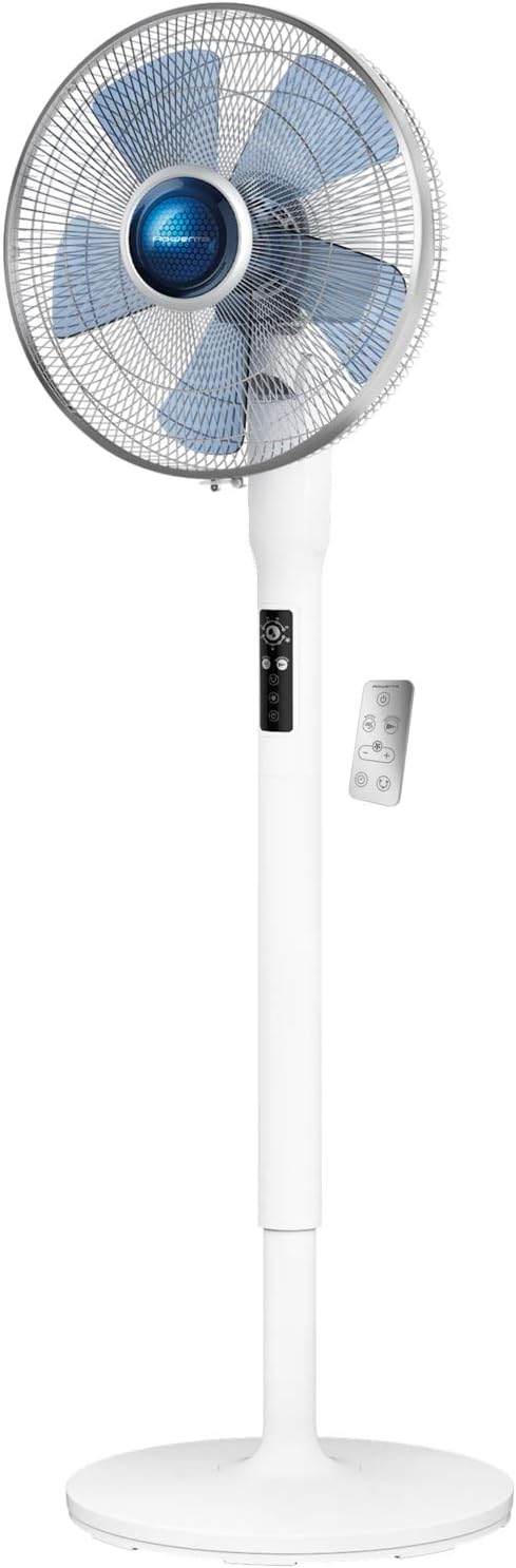 Rowenta VU5870 Statiefventilator Turbo Silence Extreme+ | Afstandsbediening | 5 snelheden | Automatische uitschakeling | Timer | Automatische oscillatie | In hoogte verstelbaar, Wit