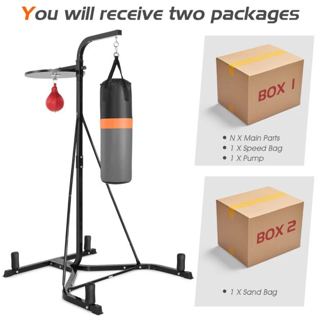 Heavy Bag Stand with Heavy Bag and Adjustable Speed Bag