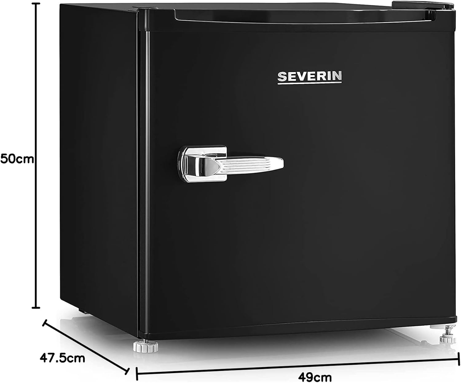 SEVERIN Retro Mini Kühl-/Gefrierbox (31 l), Gefrierschrank klein, Minikühlschrank mit flexibler Temperaturregelung, Tischkühlschrank, schwarz, GB 8880