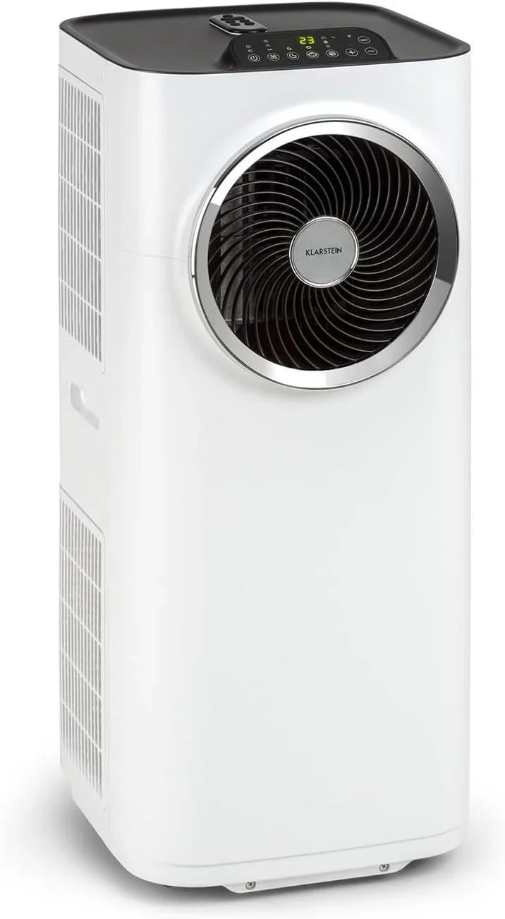 Klarstein Mobile Klimaanlage mit Abluftschlauch, 5-in-1 Klimager?t, Ventilator, Luftentfeuchter, Luftreiniger & Nachtmodus, App-Steuerung, Kleine & Portable, f��r Wohnung & B��ro, 12000 BTU