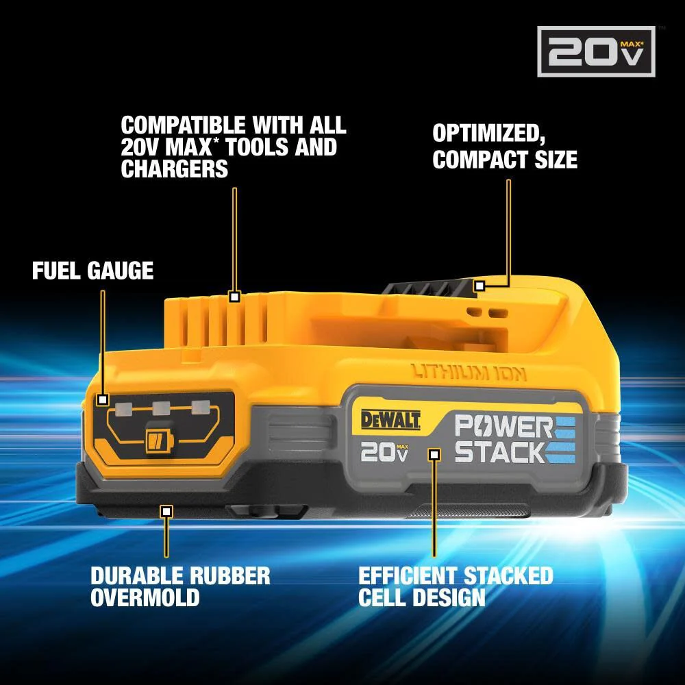 2025 DeWalt DCF840E1 Impact Schroevendraaier Kit 20V met POWERSTACK Batterij