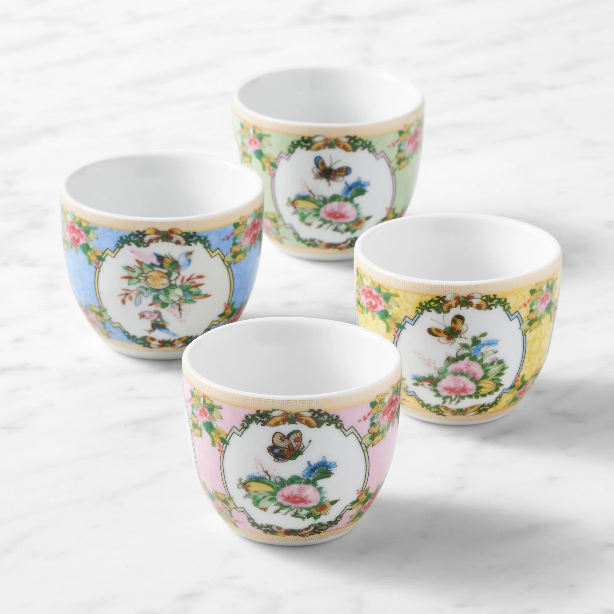 Famille Rose Espresso Cups, Set of 4