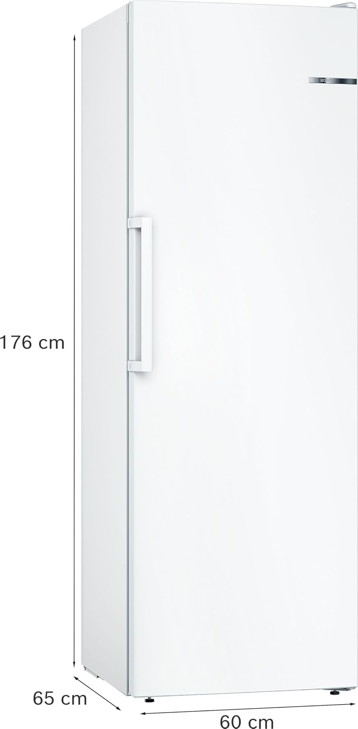 Bosch GSN33VWEP, Serie 4, Freistehender Gefrierschrank, 176 x 60 cm, 225 L Gefrieren, NoFrost, BigBox Schublade für großes Gefriergut, Flexibler Gefrierraum, Multi Airflow - gleichmäßige Kühlung, Weiß