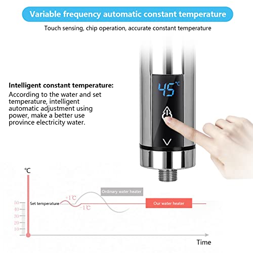 Mini Scaldacqua Istantaneo, Scaldabagno Elettrico Istantaneo Riscaldamento dell'acqua Tankless per Bagno Cucina, Display della Temperatura a LED, 220 V, 3500 W (argento) : Amazon.it: Fai da te