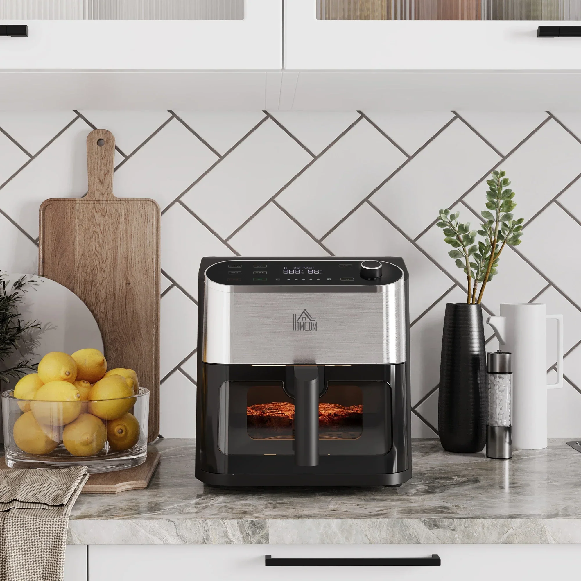 HOMCOM heteluchtfriteuse airfryer vetarm snel koken