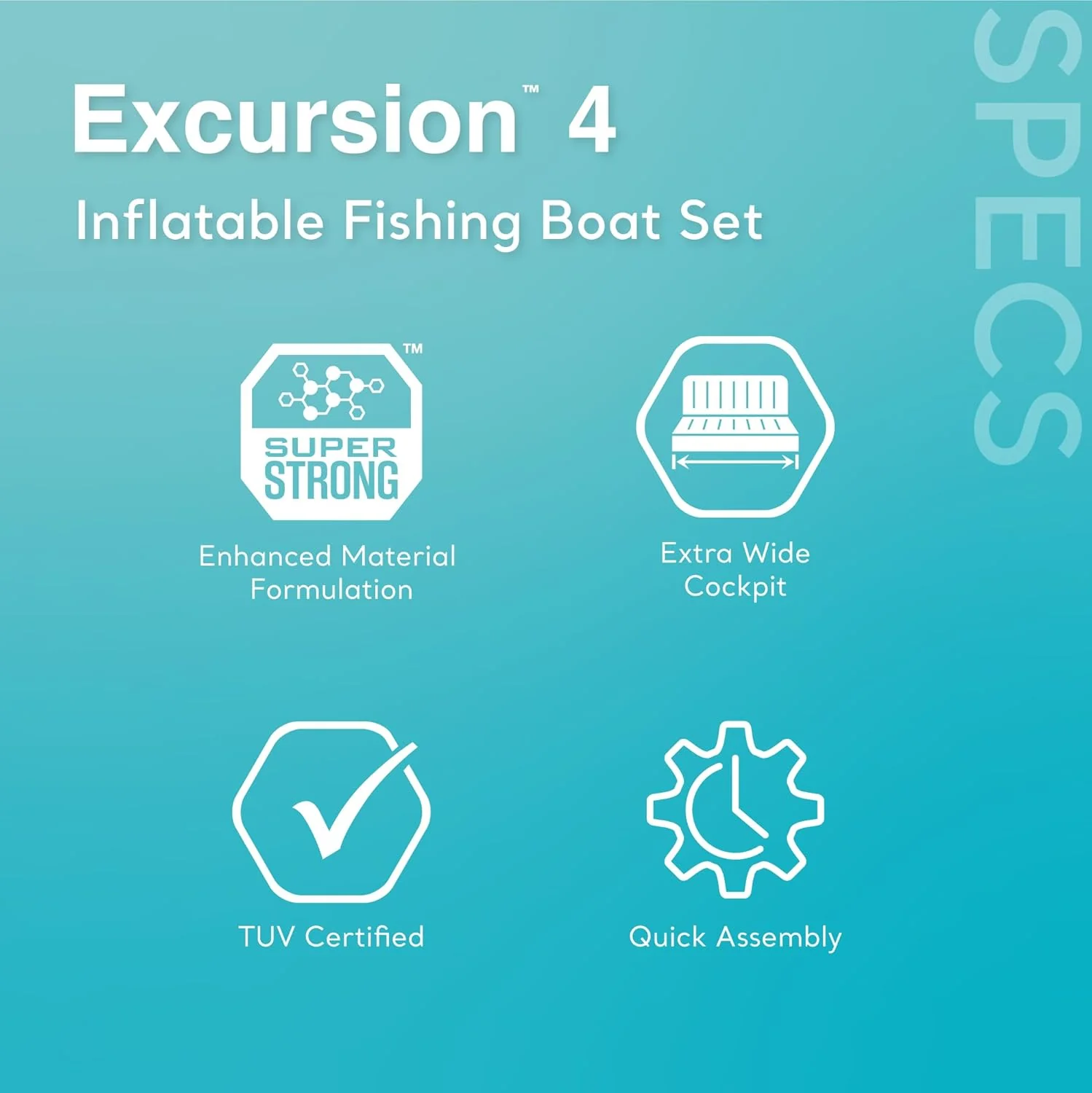 INTEX Excursion Inflatable Boat Series: Includes Deluxe 54in Boat Oars and High-Output Pump ?C SuperTough PVC ?C Adjustable Seats with Backrest ?C Fishing Rod Holders ?C Welded Oar Locks