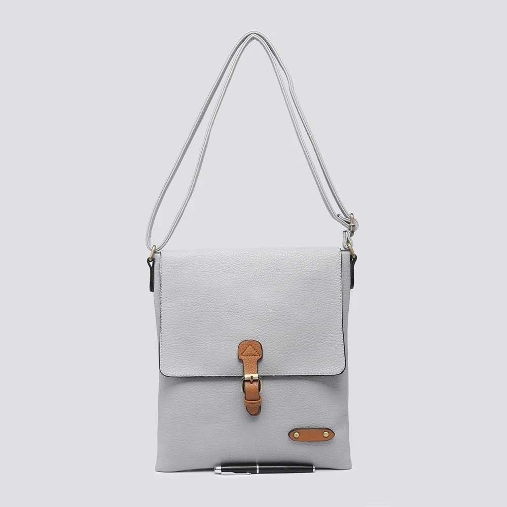 Pia Satchel Crossbody Bag | Pale Grey