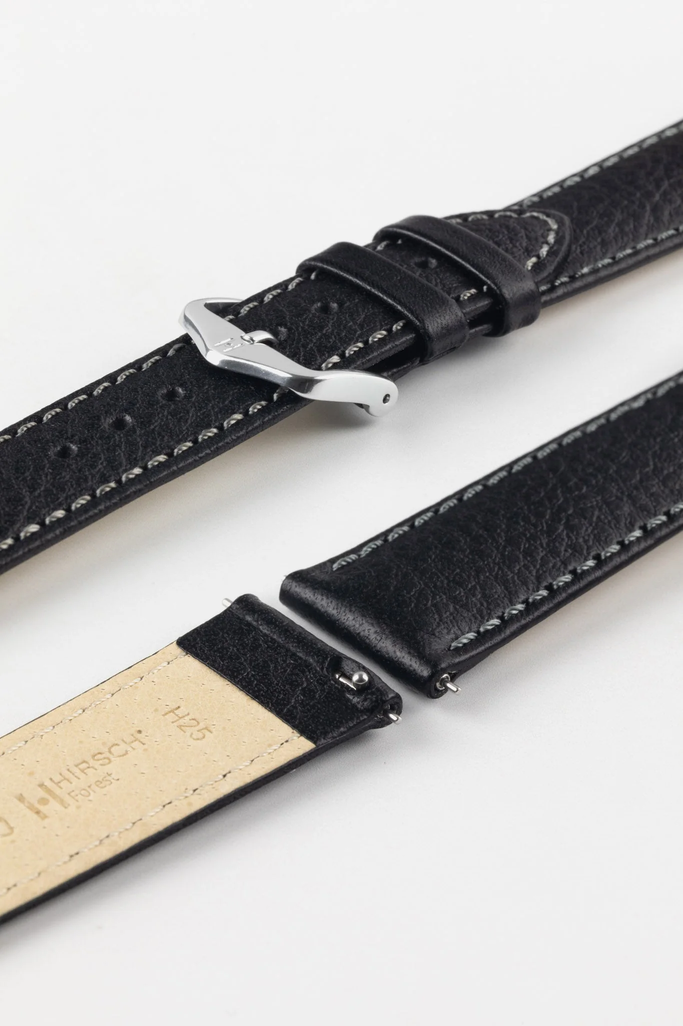 Hirsch FOREST Buffalo Watch Strap in BLACK