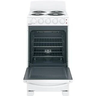 20-inch electric oven with 4 cooking zones, freestanding, in white