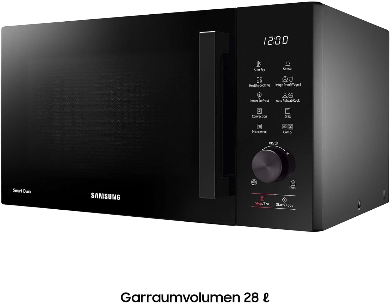 MC28A5137KK/E1 Kombi-Mikrowelle mit Grill und Heißluft, 900 W, 28 l Garraum, AirFry, Power Defrost, Kratzfester Keramik-Emaille-Inneraum, Schwarz