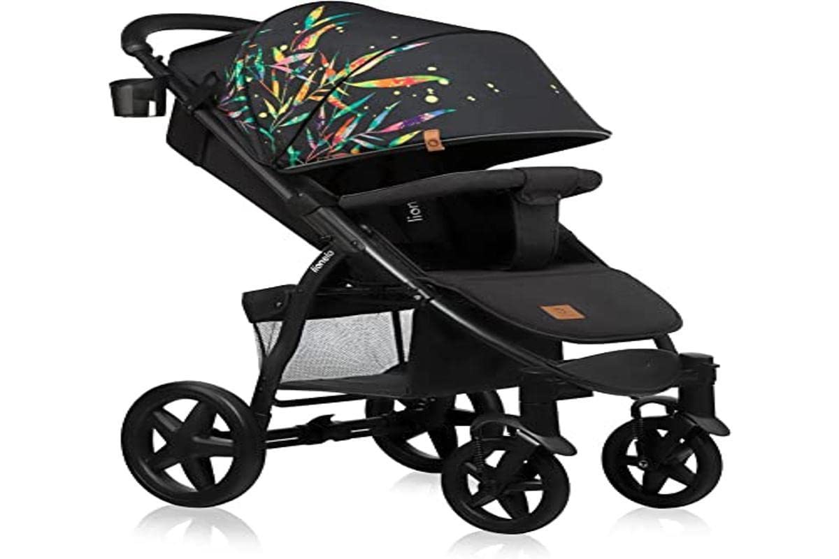LIONELO Annet Plus Buggy bis 22 kg mit Liegefunktion, Kinderwagen klein zusammenklappbar mit Zubehör, Eva-Schaum-Räder, Moskitonetz, Fußdecke Getränkehalter, Korb