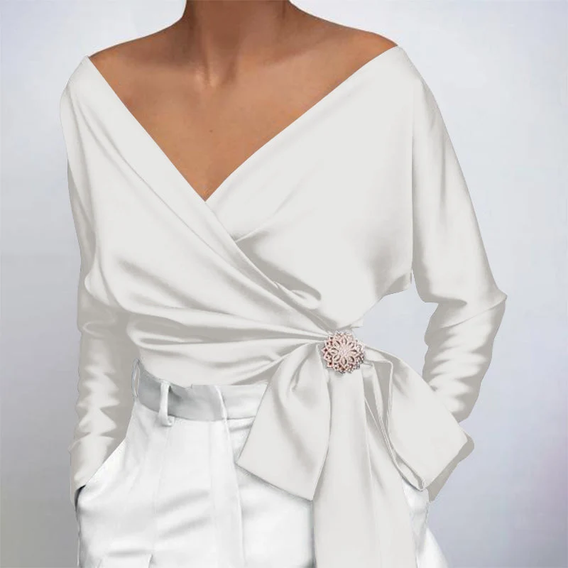 Davina - glatter, gl?nzender Stoffnbluse