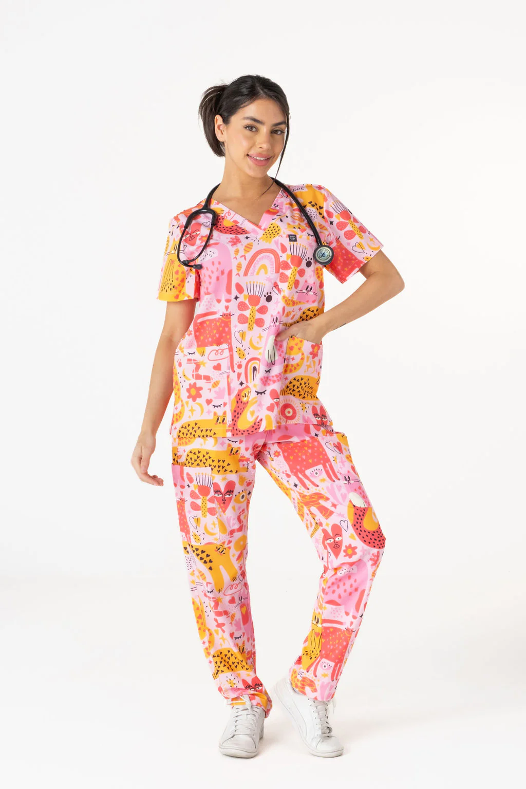 Funky Cats Scrub Set