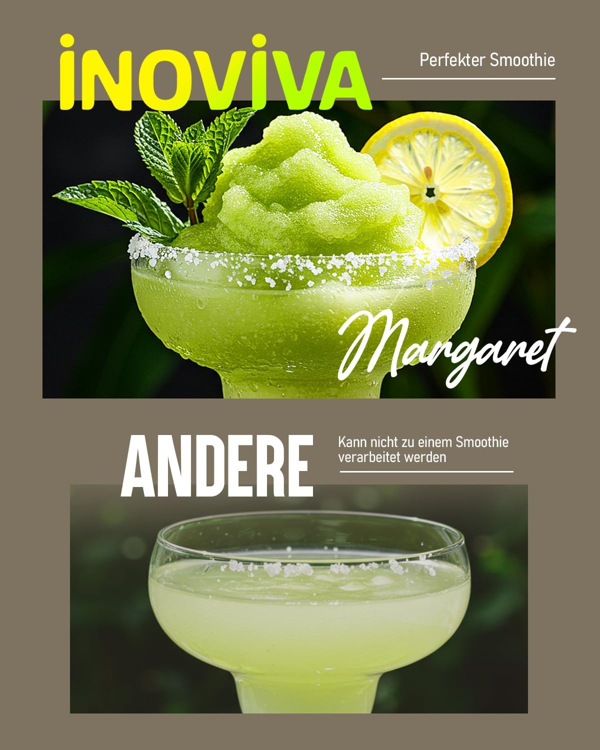 INOVIVA Slush Maschine 2.6L, kein Eis erforderlich, Slushie für Zuhause mit Selbstreinigung, 5 voreingestellte Modi, Slushies, Milchshakes, Frappés & Gefrorene Cocktails(Aktualisiertes)