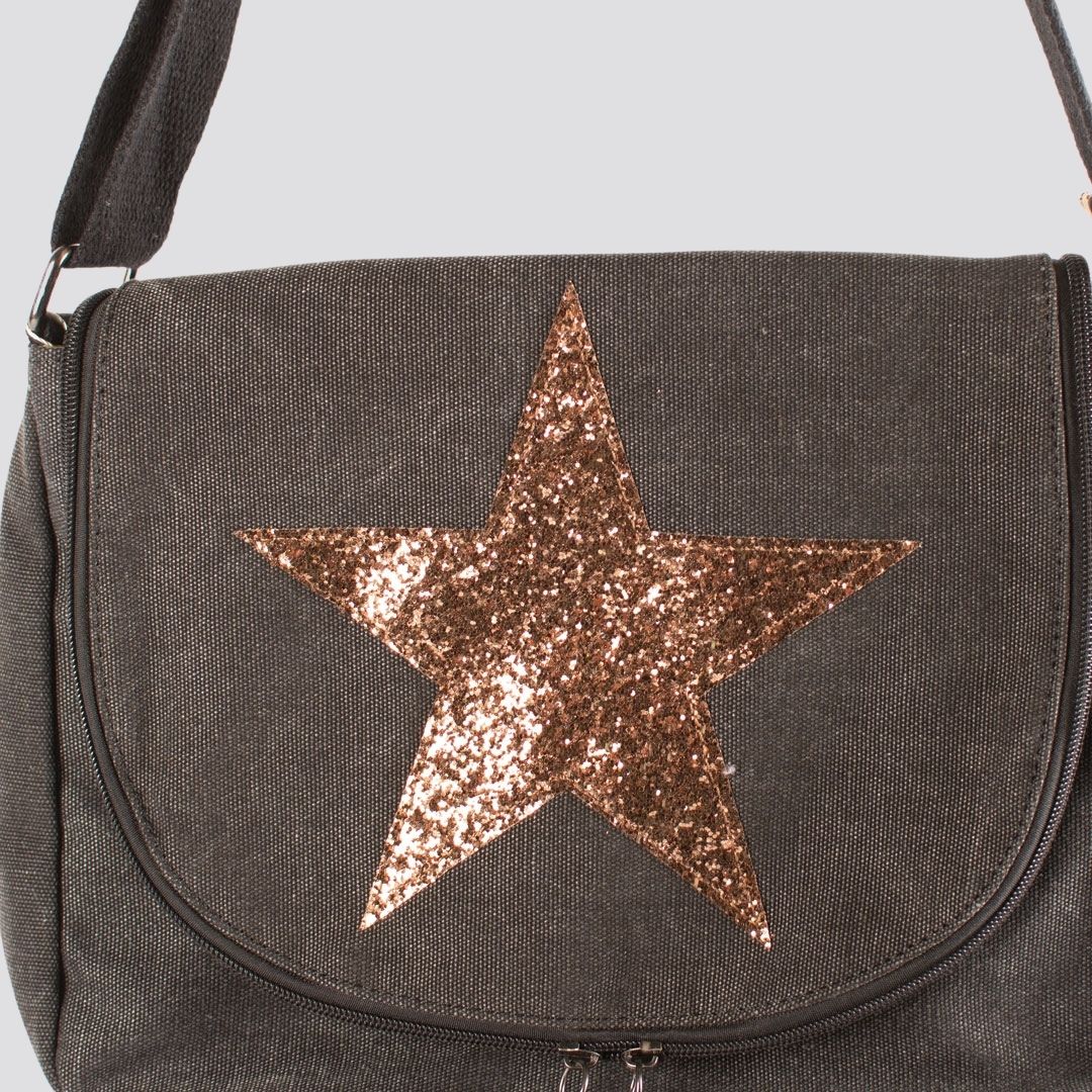 Canvas Saddle Crossbody Bag | Black