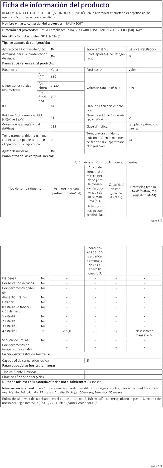 Bauknecht GT 219 A3+ Gefriertruhe/ Gefrieren: 215 L/ Supergefrieren/ SapceMax/ Innenbeleuchtung/ ECO Energiesparen/ Kindersicherung
