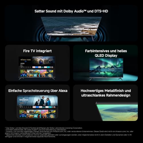 Xiaomi TV F Pro 32, 32 inch (81 cm), QLED, Smart TV, Fire OS7, Triple Tuner DVB-C/S/S2/T/T2, Dolby Audio?, DTS Virtual:X, DTS-HD, spraakbediening met Alexa, compatibel met Apple AirPlay