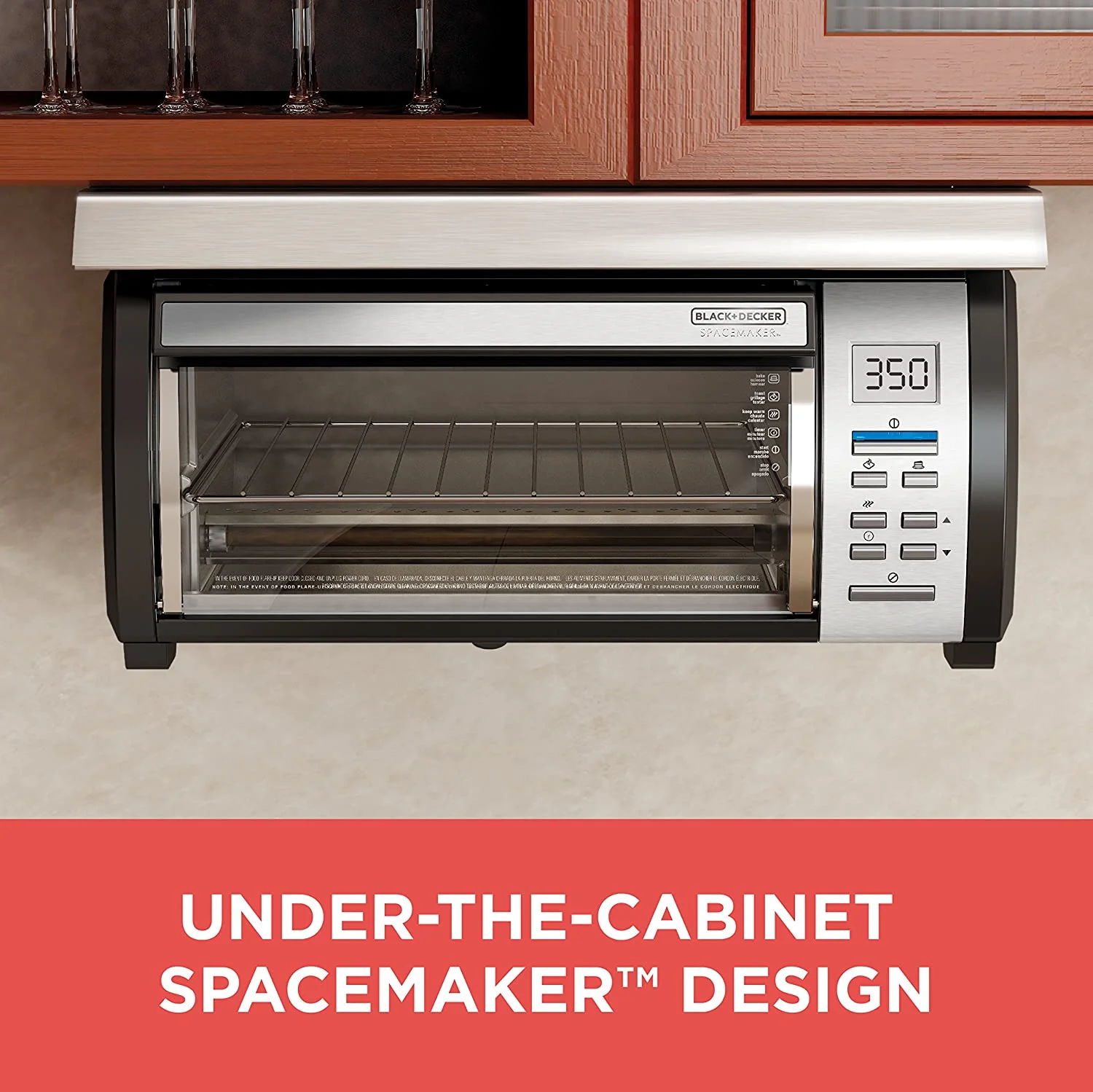 Spacemaker Under-Counter Toaster Oven, Black/Stainless Steel, TROS1000D