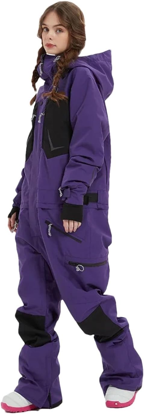 Damen Winter Skianzug Outfit Frauen Jacken Schneekleidung Outfit Outdoor Sport Skifahren Snowboard Thermobekleidung Lila XS