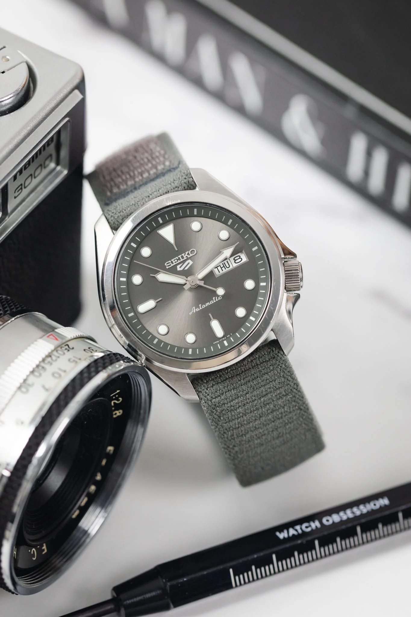 Hirsch VOCEM Fabric Watch Strap in GREY