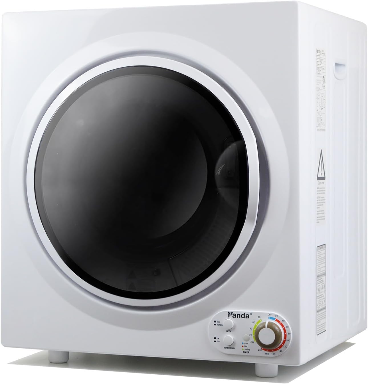 Asciugatrice compatta Panda, capacità di carico di 13,2 libbre, 110 V, 1500 W, asciugatrice portatile, vasca in acciaio inossidabile da 3,5 piedi cubi, 4 modalità di asciugatura