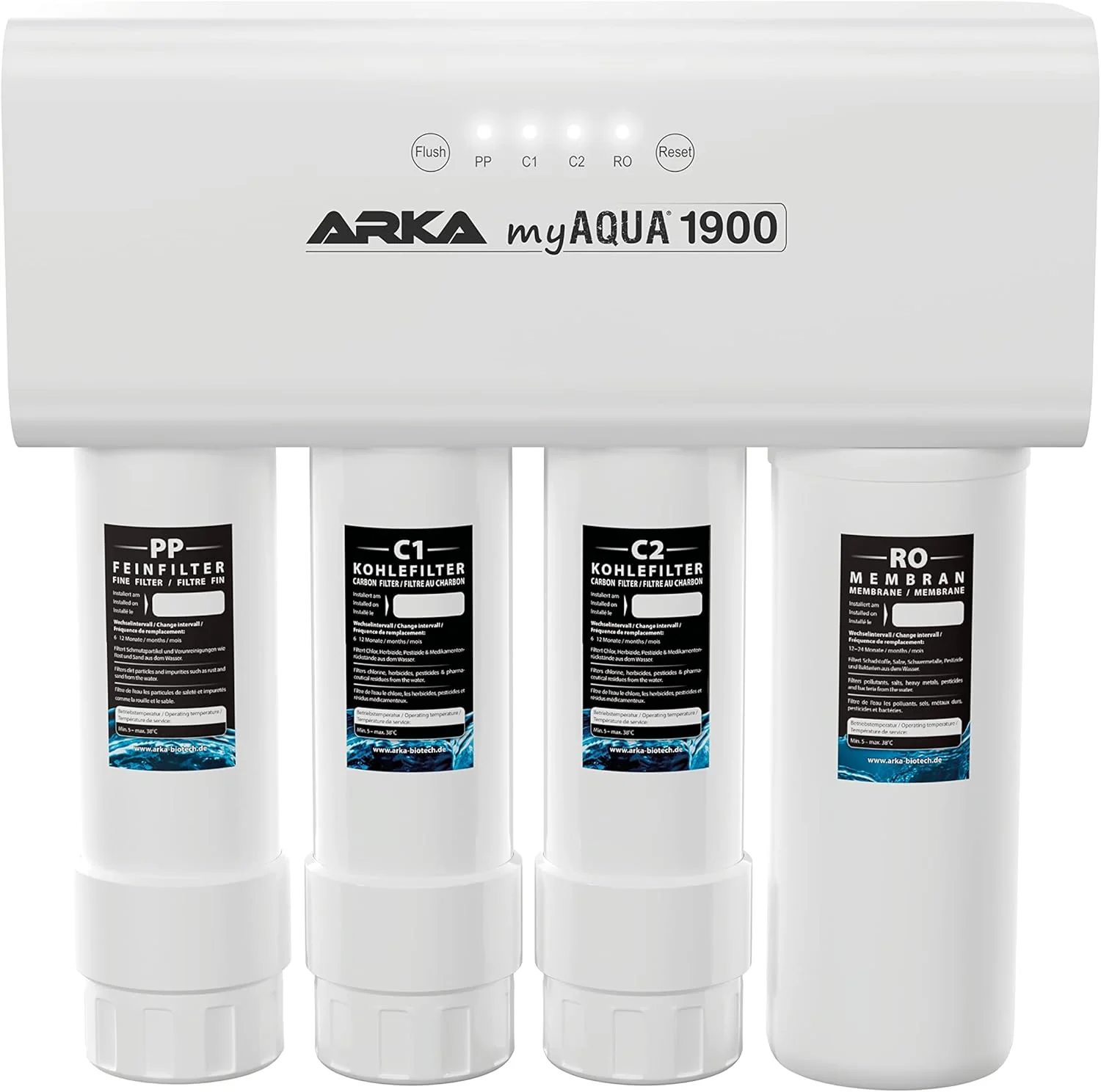 ARKA myAQUA 1900 Omkeerosmosesysteem 1900 L/dag - Waterfilter & onthardingssysteem, verwijdert tot 99% zouten, verontreinigende stoffen & bacteri?n - Voor aquaria & huishouden