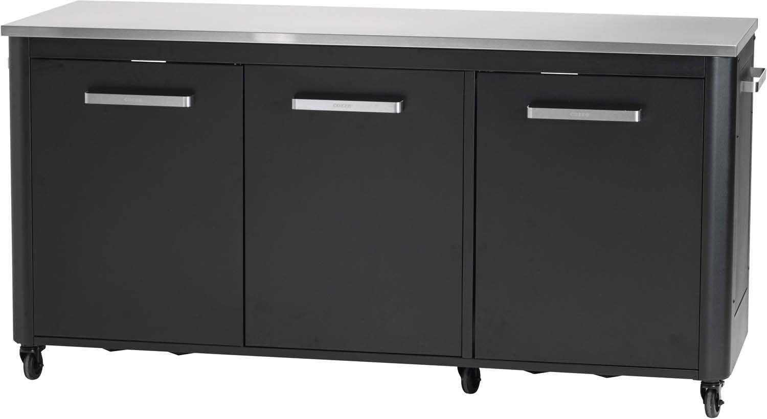 cozze® 180 x 60 x 90cm Outdoor-Tisch - Edelstahl & Schwarz, Mobilität & Stil, Perfekt für Außenbereichs-Events