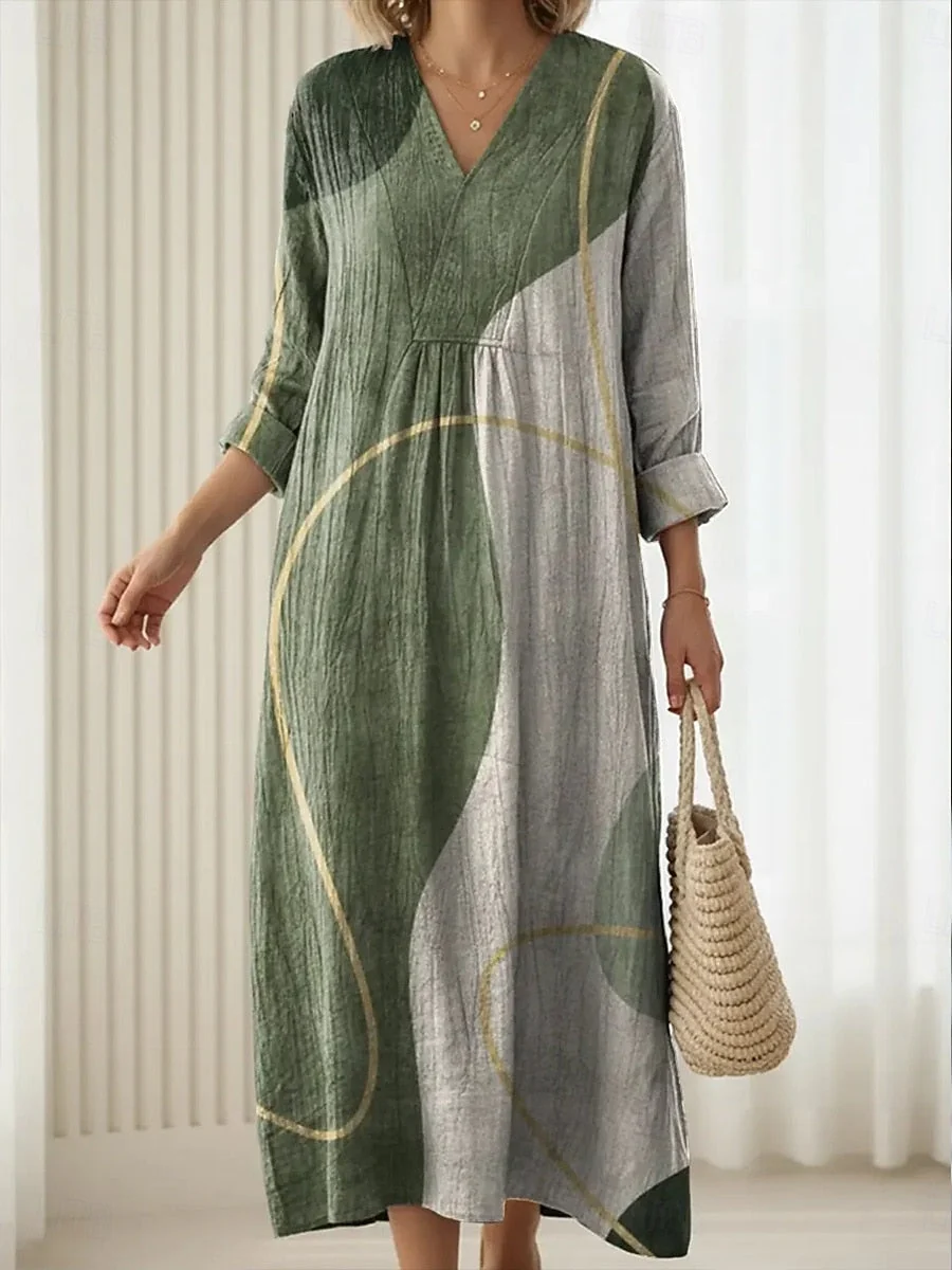 Damen Freizeitkleid mit Taschen | Komfortables Alltagskleid locker sitzend | Atmungsaktives Kleid f��r jeden Tag