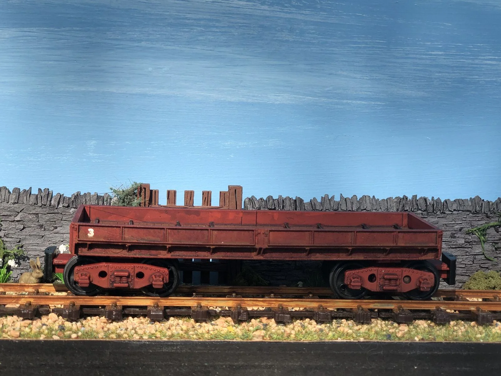 Gn15 Narrow Gauge bogie plate wagon - comes with bogie wheels and NEM pockets