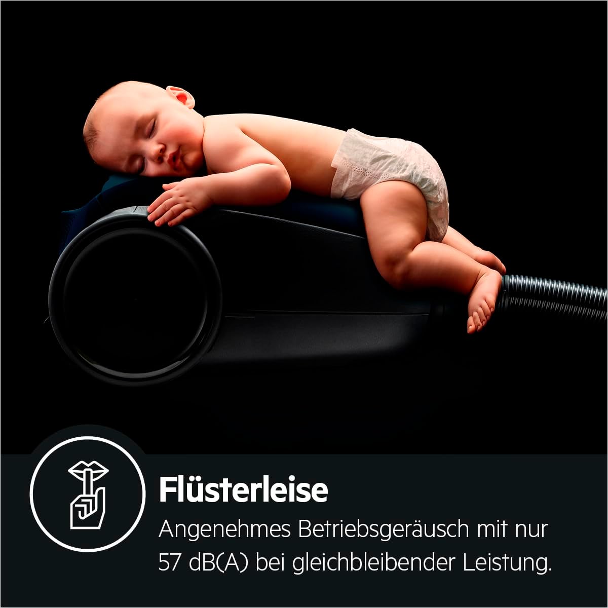 AEG VX82-1-KO Staubsauger / 75% Recyclingmaterial / autom. Saugkraftregulierung / extrem leise auch auf Teppich / Aufnahme von groen + kleinsten Partikeln / langes Kabel / 600W / schwarz