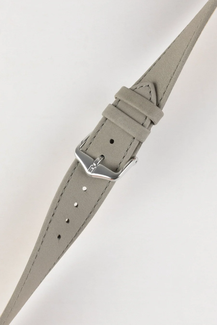 Hirsch OSIRIS Calf Leather with Nubuck Effect Watch Strap in GREY