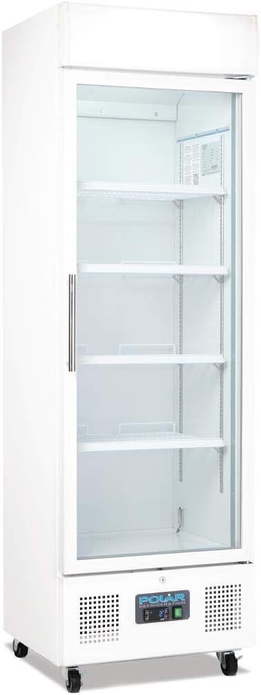 Polar G-Series 350L Upright Display Fridge in White