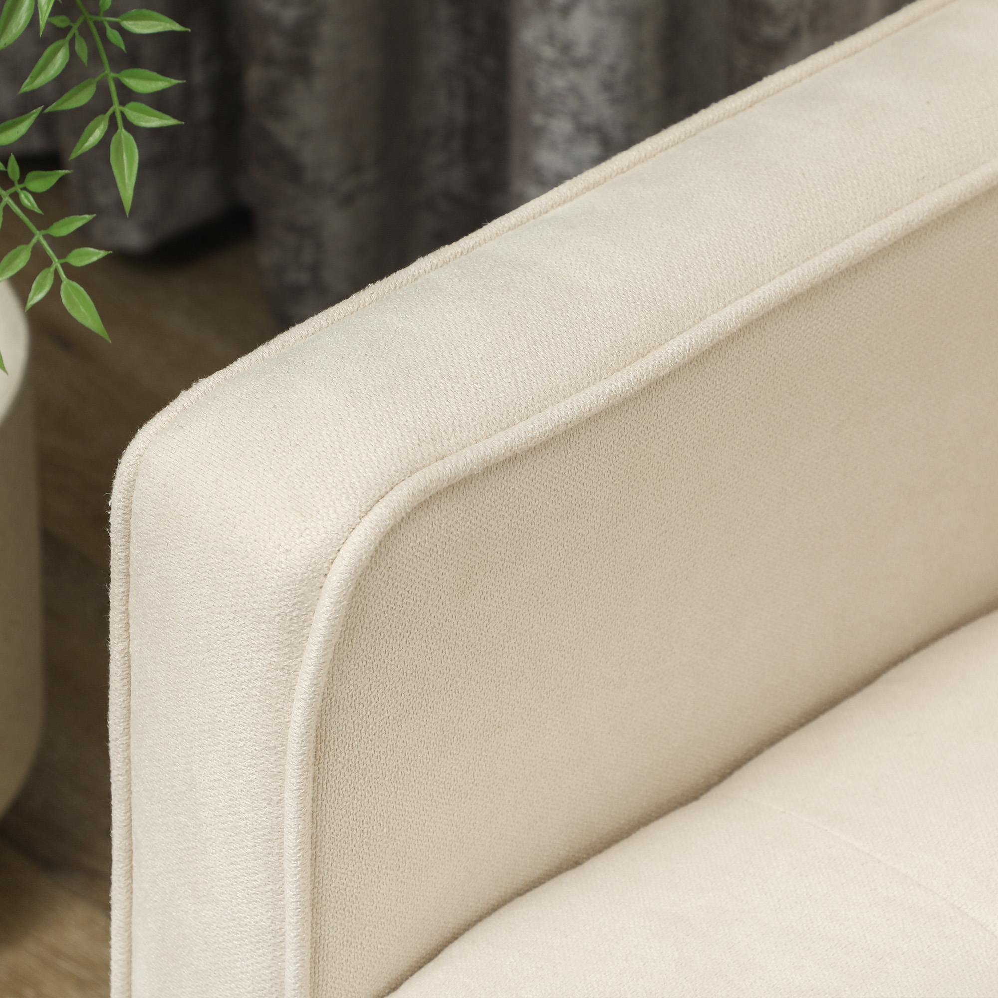 3-Zits Sofa met Opbergruimte, Knoopstiksel, Gepolsterde Bank, 166,5 x 62 x 82 cm, Cr��mewit