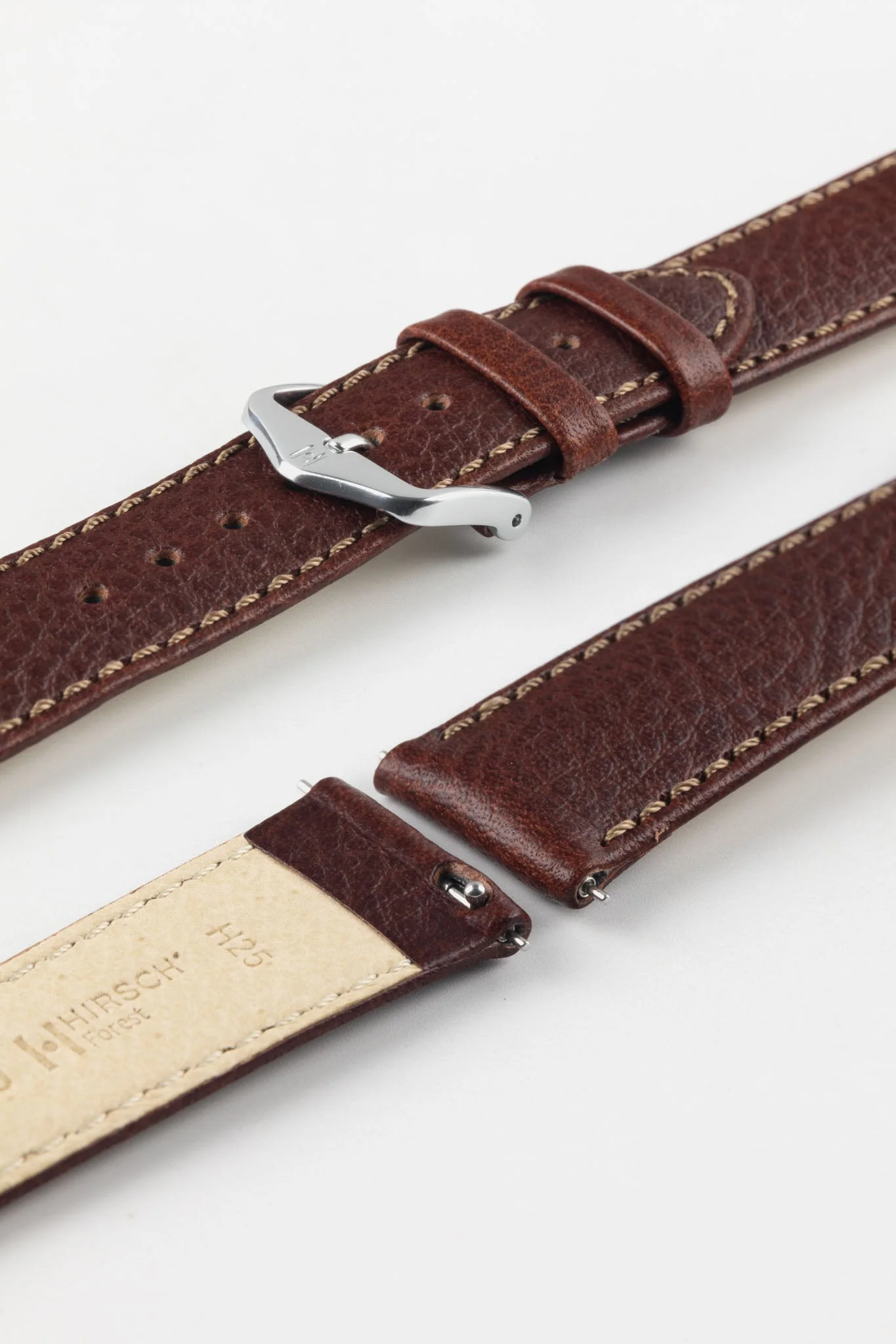 Hirsch FOREST Buffalo Watch Strap in BROWN
