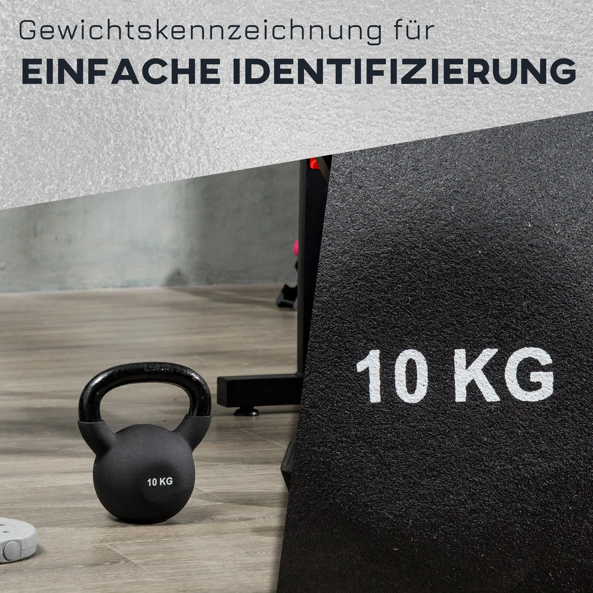 HOMCOM Kettlebell met twee handvatten, vloervriendelijk