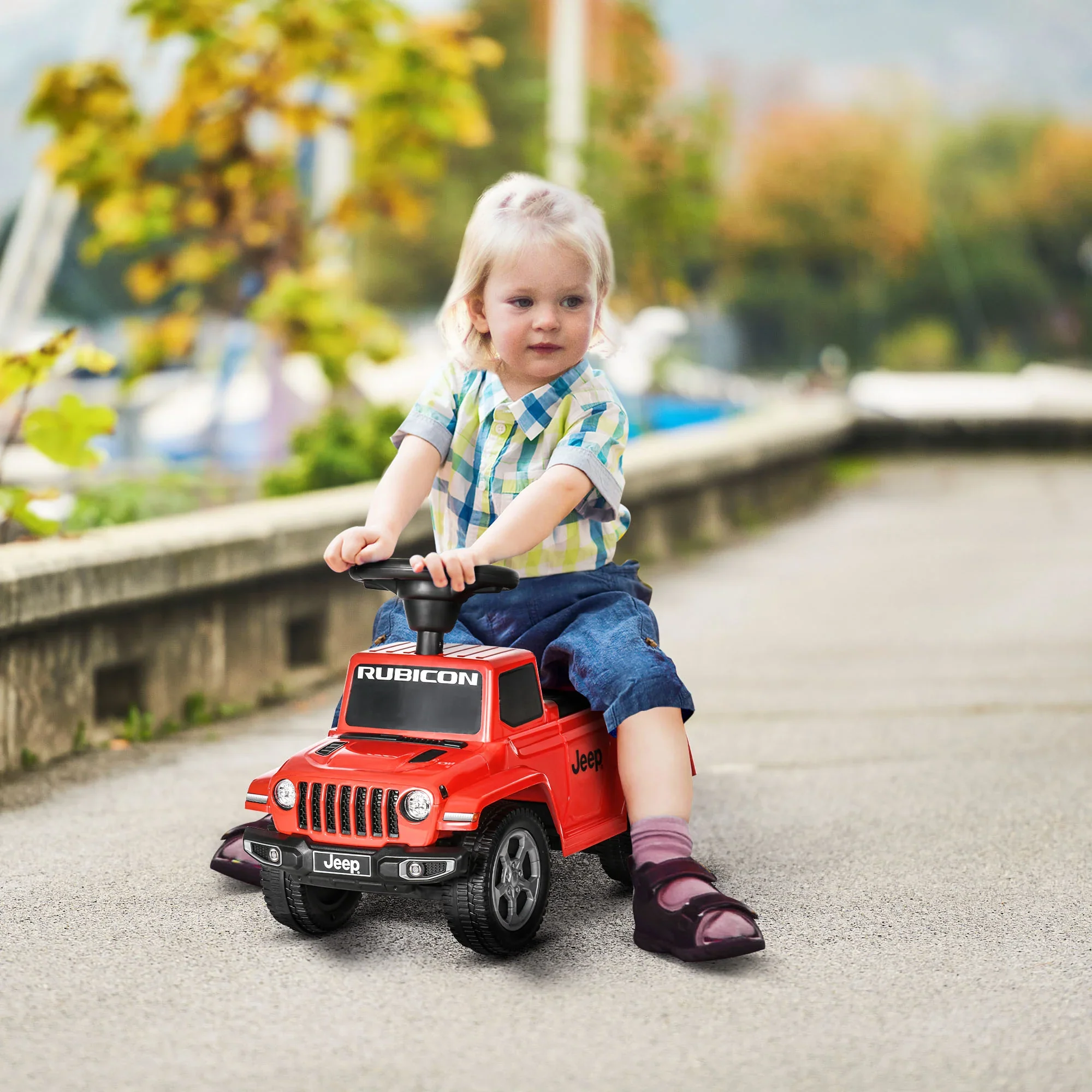 AIYAPLAY Loopauto Kinderrijtuig met Opbergruimte & Kantelbeveiliging Rood
