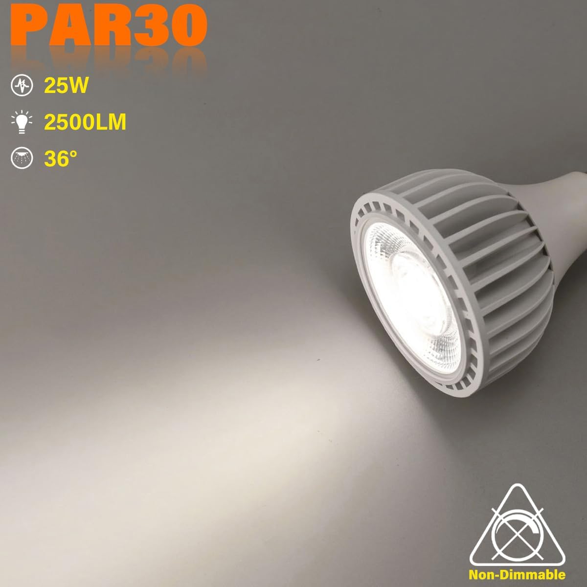 PAR30 LED-Leuchtmittel, G12-Sockel, PAR30-Strahler, COB, 25 Watt (entspricht 200 Watt), 2750 Lumen, 36° Abstrahlwinkel, PAR30-Lichtquelle mit langem Hals, Nicht dimmbar