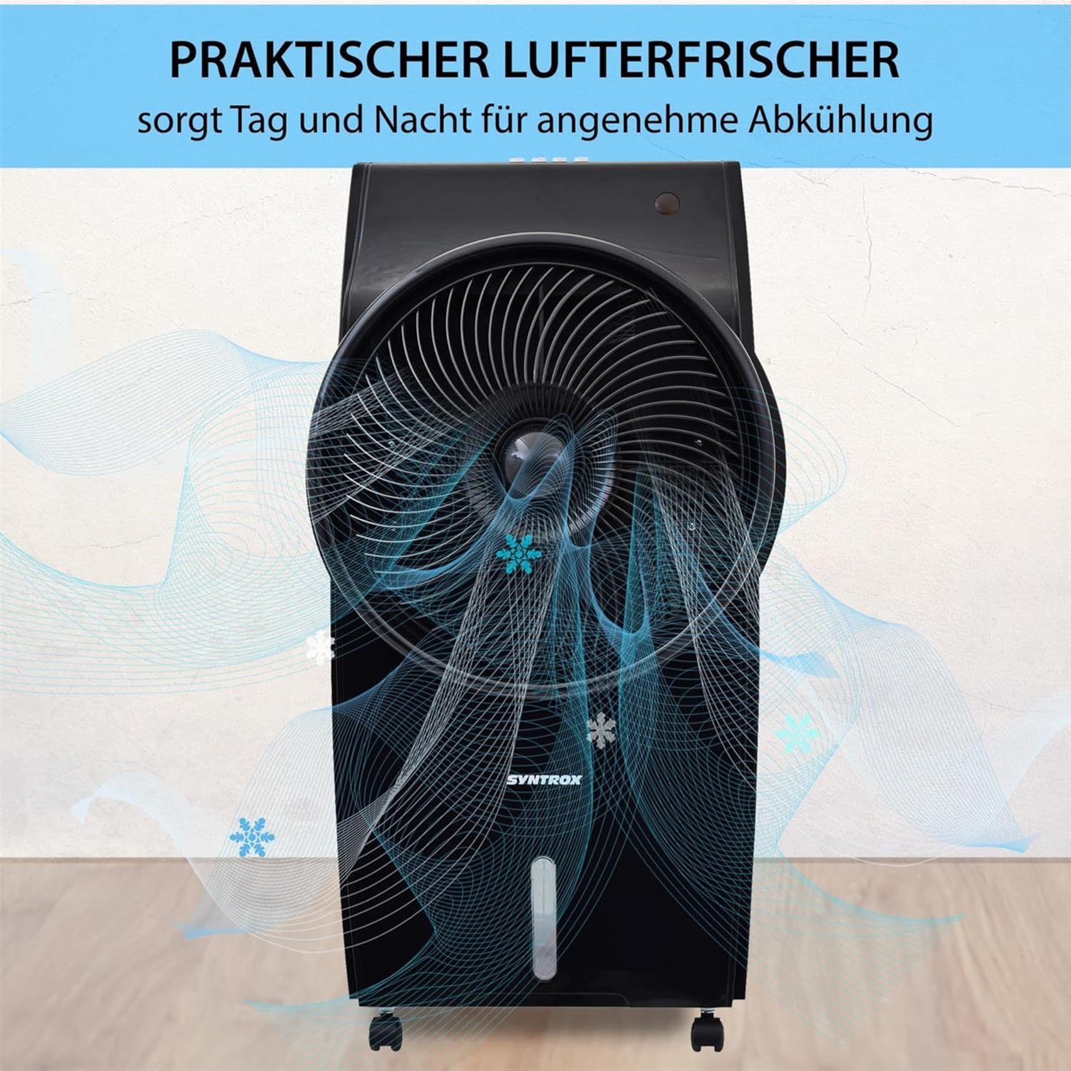 Syntrox Luftkühler mit Ventilator | Wasser gekühlt | Verdunstungskühler, Luftbefeuchter, Lufterfrischer, Multifunktionsgerät, inklusive Schwenkfunktion