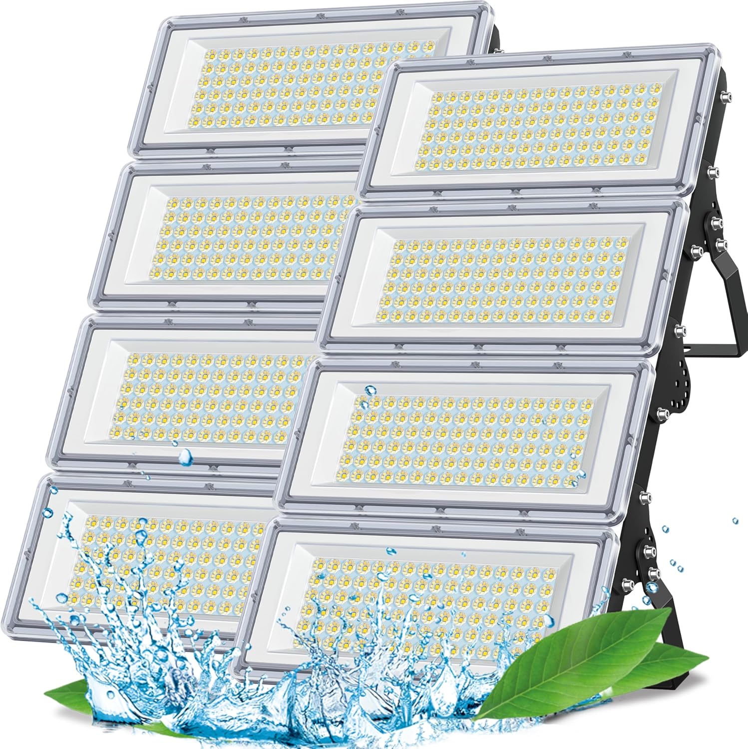 LED Strahler Außen 400W 2 Stück, 40000LM Superhell Fluter Außen, Aussenstrahler Wasserdicht IP67, 7000K Außenstrahler LED Scheinwerfer 85-265V für Garten, Garage, Fabrik, Sportplatz