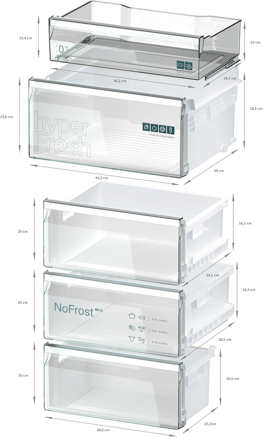 SIEMENS KG39EAICA iQ500 Kühl-Gefrier-Kombination, 201 x 60 cm, 249 L Kühlen + 94 L Gefrieren, LowFrost seltener abtauen, LED-Beleuchtung gleichmige Ausleuchtung, BigBox Platz für groes Gefriergut