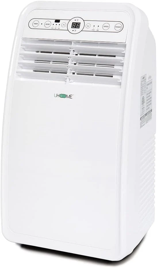 Uhome Portable Air Conditioner. 8000 BTU Compact AC Unit with Cooling. Dehumidifier. Fan. Remote Control and Window Mount Kit Included. White