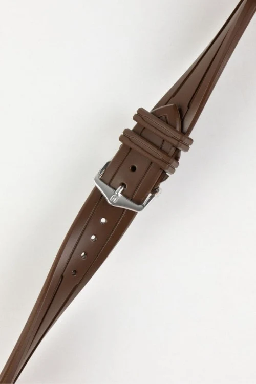 Hirsch HEVEA Natural Rubber Waterproof Watch Strap in BROWN