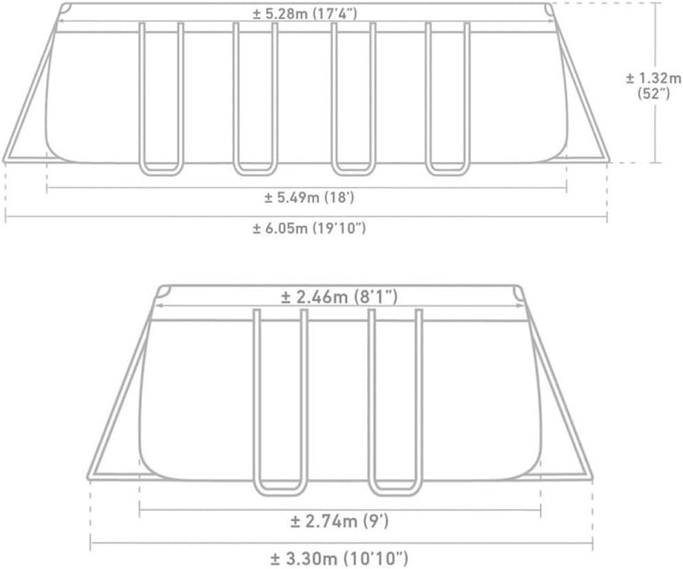 Intex Schwimmbadrahmen-Set Ultra Quadra, 549 x 274 x 132 cm, XTR 26356