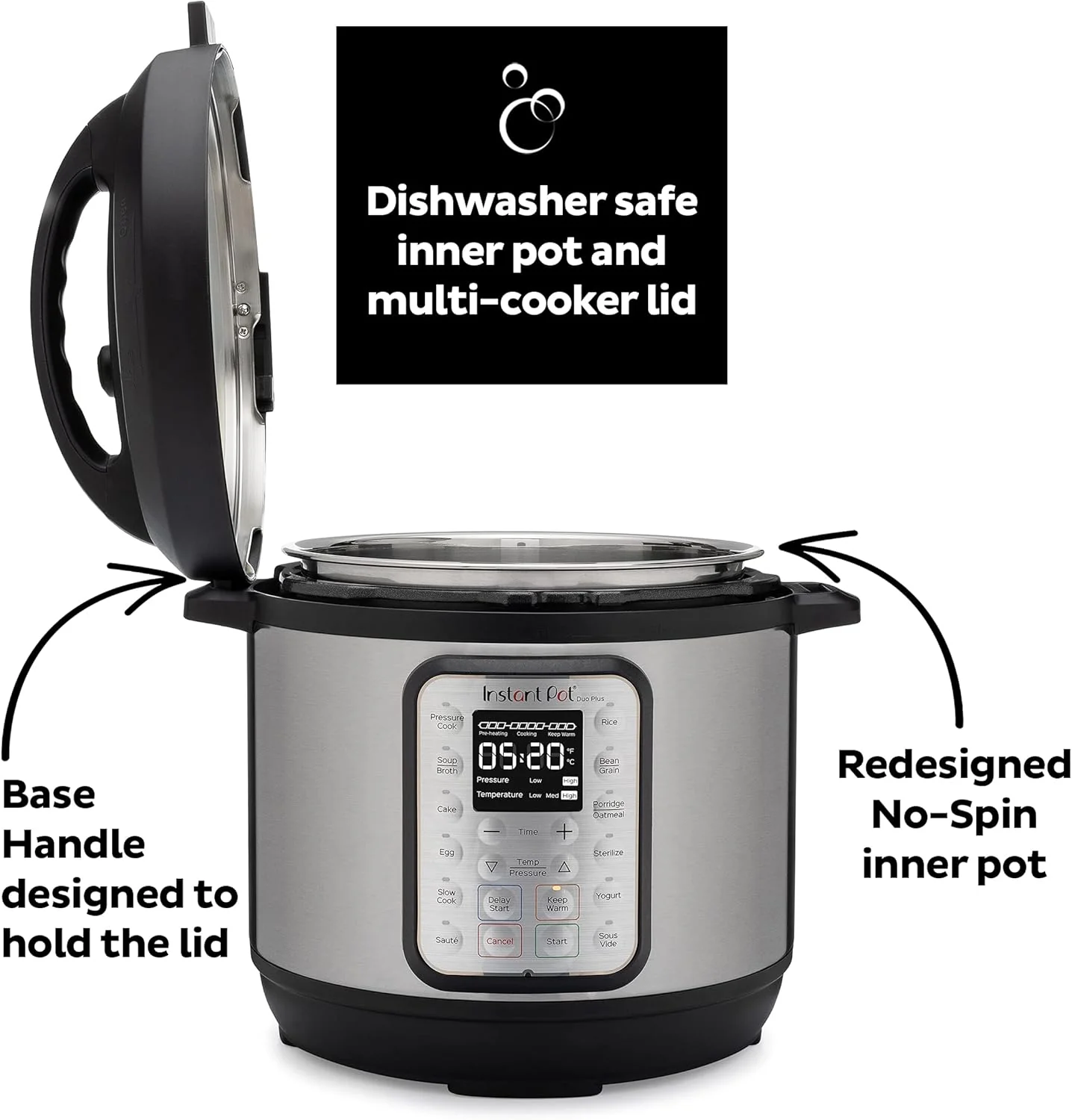 9-in-1 Multicooker. Pressure Cooker. Slow Cook. Rice Maker. Steamer. Saut茅. Yogurt. Warmer & Sterilizer. Includes App With Over 800 Recipes. Stainless Steel. 6 Quarts