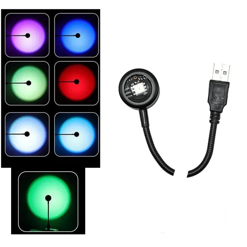 LED USB Sunset Lamp Projector Portable Mood Night Light