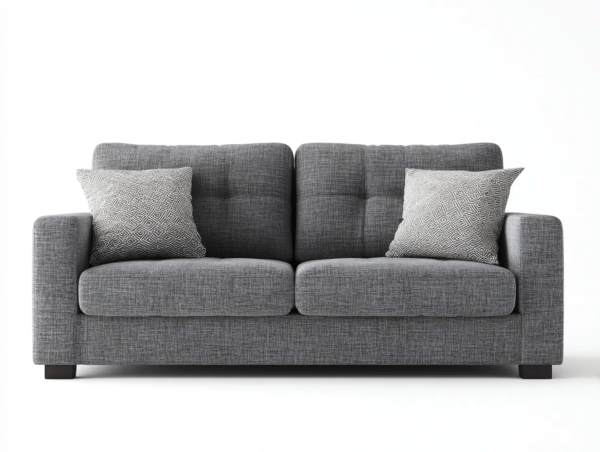 Zweisitzer Sofa - Stoff-Holz - 189 x 94 x 87 cm - Dunkelgrau - Modern
