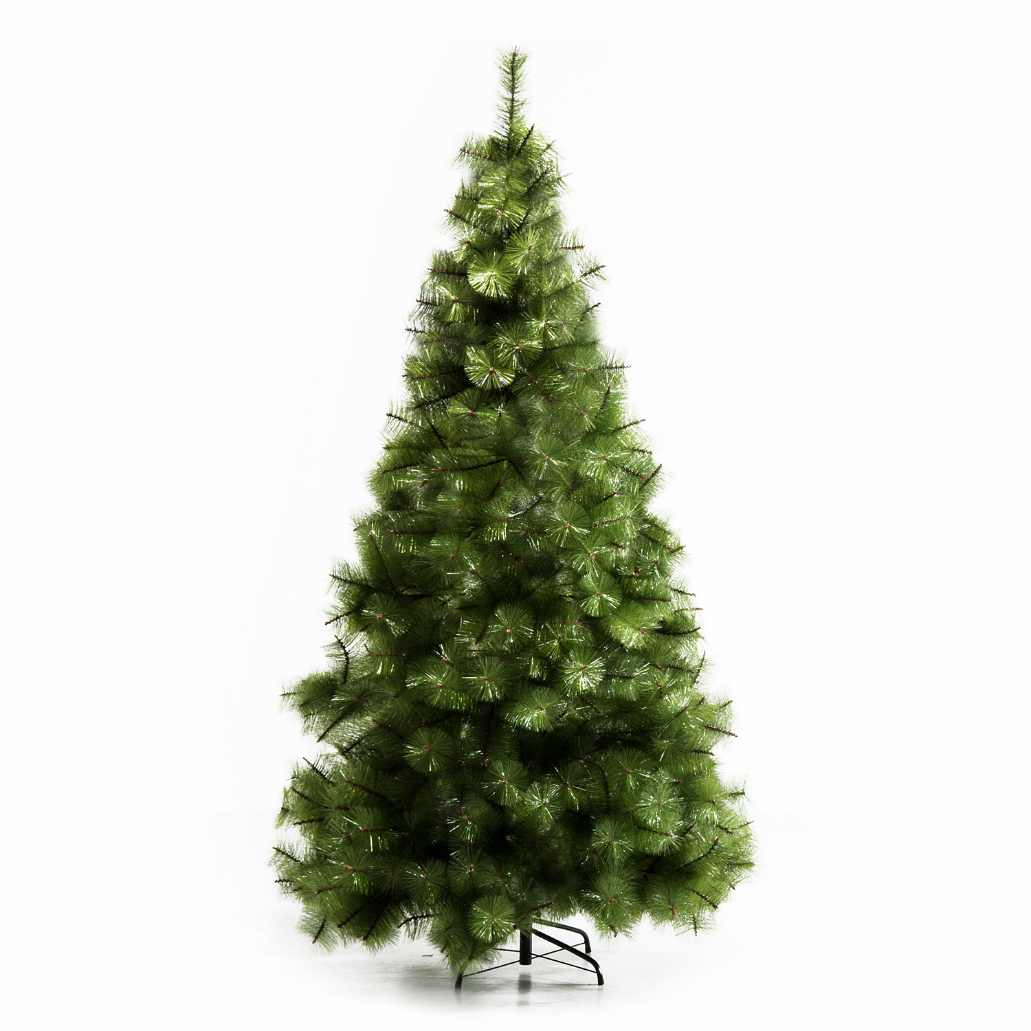 Kunstkerstboom 2,1 m kerstboom dennenboom 505 takken dichte takken eenvoudig te monteren authentieke kerstboom met metalen standaard PET metaal groen ? 90 x 210 cm