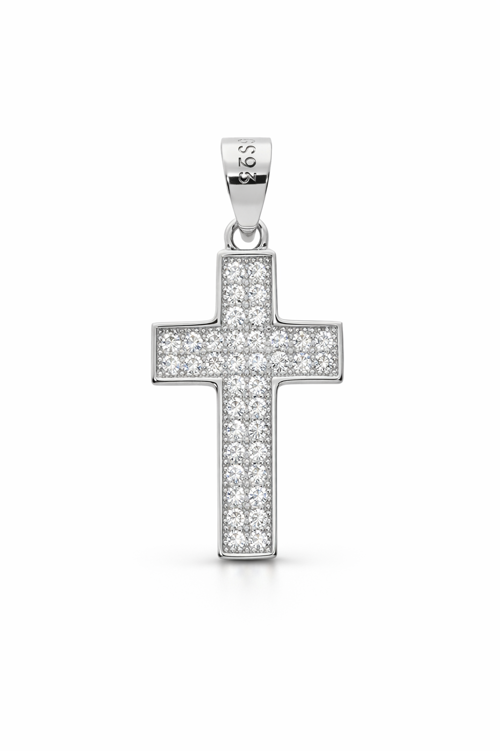 Srebrny krzyżyk rodowany Próby 925