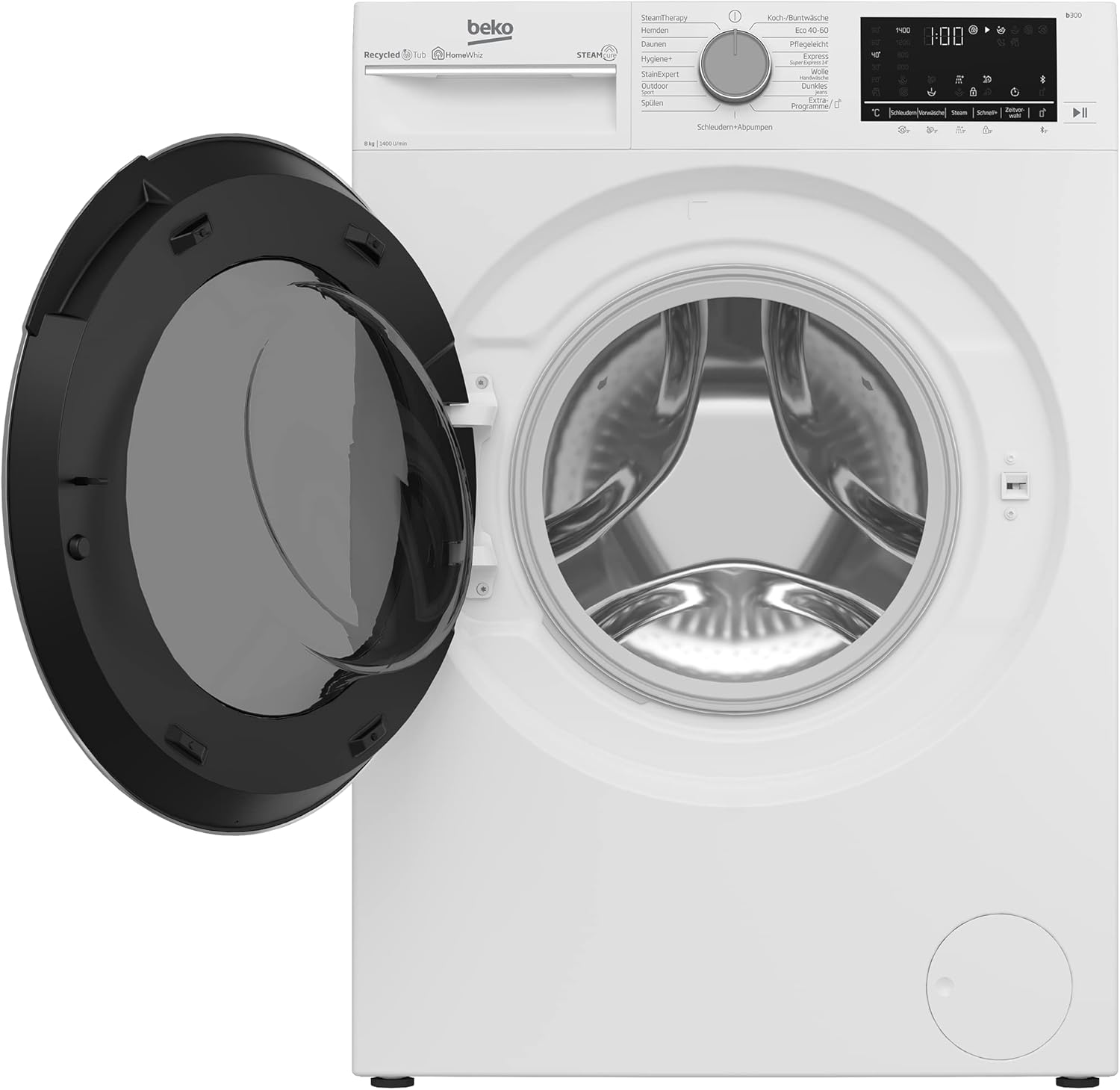 Beko B5T4824IF bPRO 500 Wschetrockner, 8 kg, Frontlader Wrmepumpentrockner, allergikergeeignet, 15 Programme, Dampffunktion, Knitterschutz, Silent-Programm, AquaWave Schontrommel, Wei